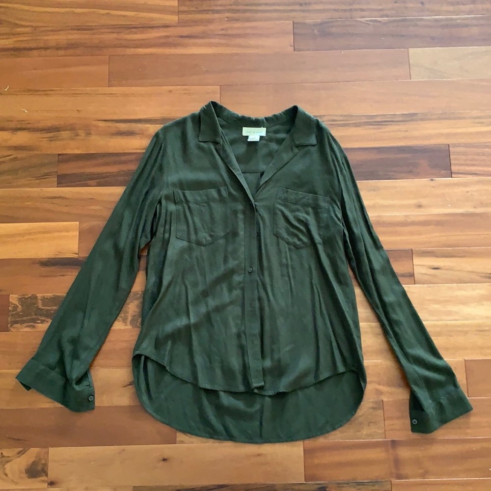 Dark Green Button Down - image 1